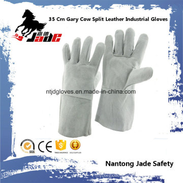 35cm Grey Cow Split Leather Industrial Hand Safety Welding Work Glove